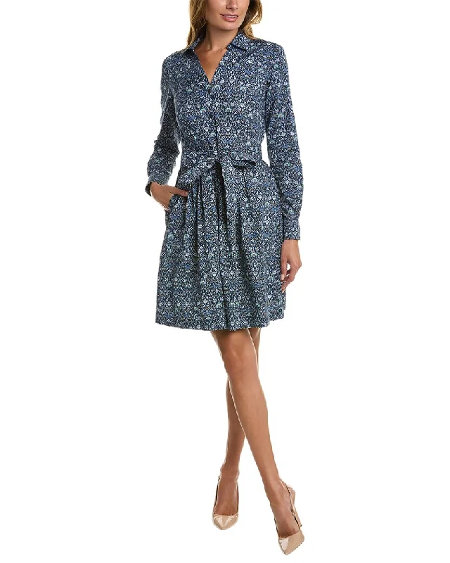 Women's shirt dress span flair -Brooks Brothers Tie Waist Shirtdress