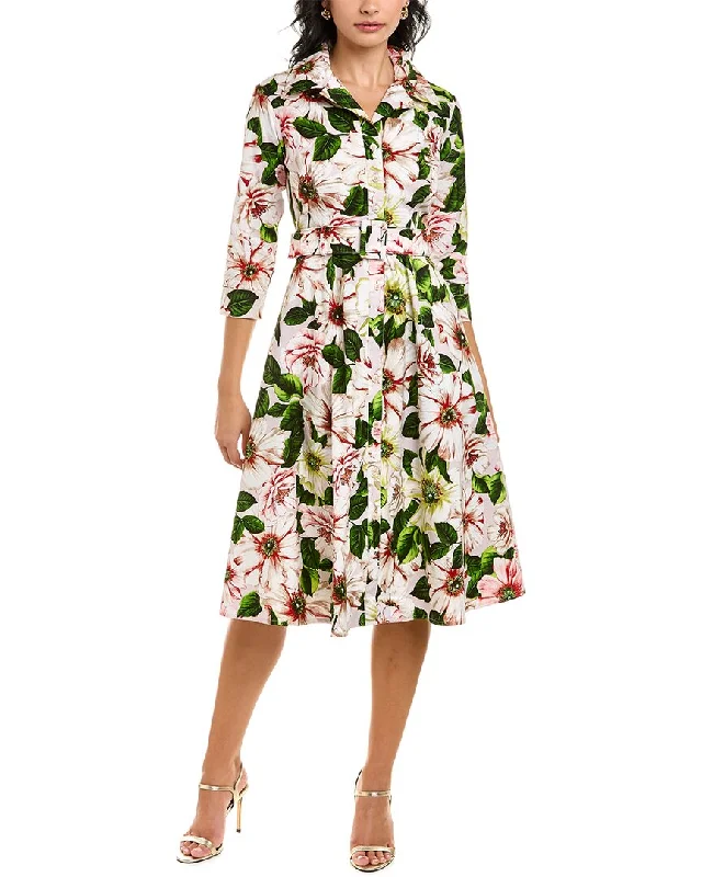 Women's shirt dress leaf chic -Samantha Sung Abel Shirtdress