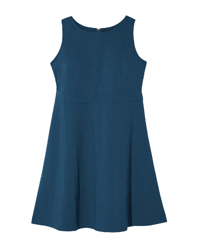 ladies-flared-dress-plus-size-prance-Lexington Sleeveless Fit and Flare Dress | Azure Blue