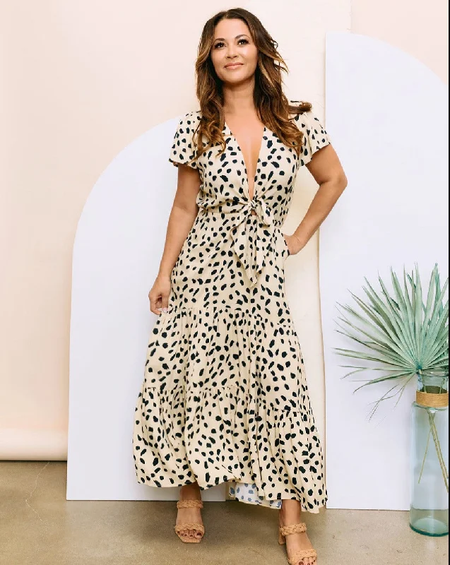 Women's maxi dress morn pop -Tie Maxi Dress | Spots Dots