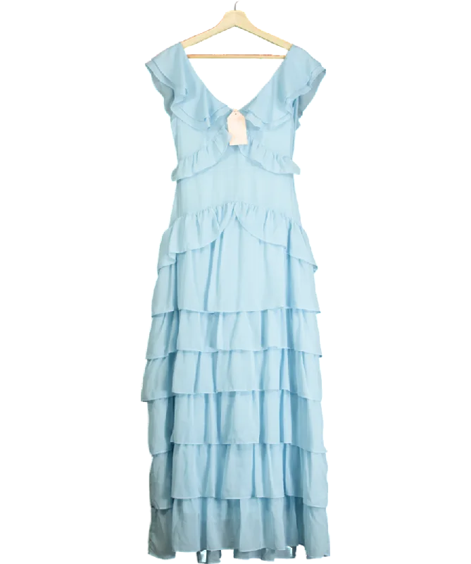 Women's maxi dress plush pop -ALB Anne Louise The Blue Dreams Maxi Dress UK 8