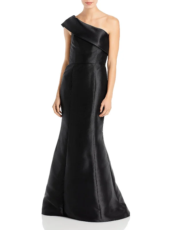 Women's maxi dress still pop -Womens Satin Maxi Evening Dress