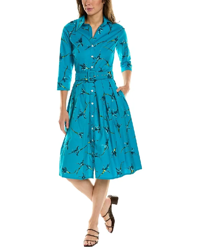 Women's shirt dress drop glow -Samantha Sung Audrey 1 3/4-Sleeve Shirtdress