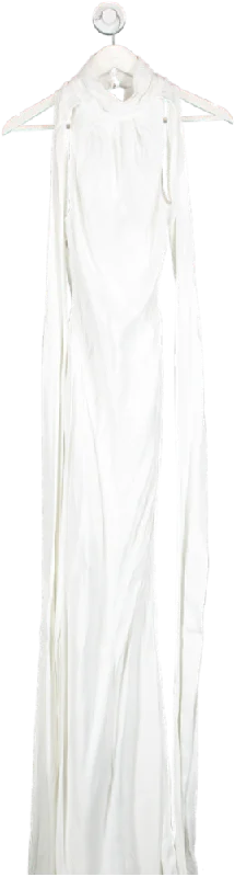 Women's maxi dress wink flair -Karen Millen White High Necked Maxi Dress UK 6