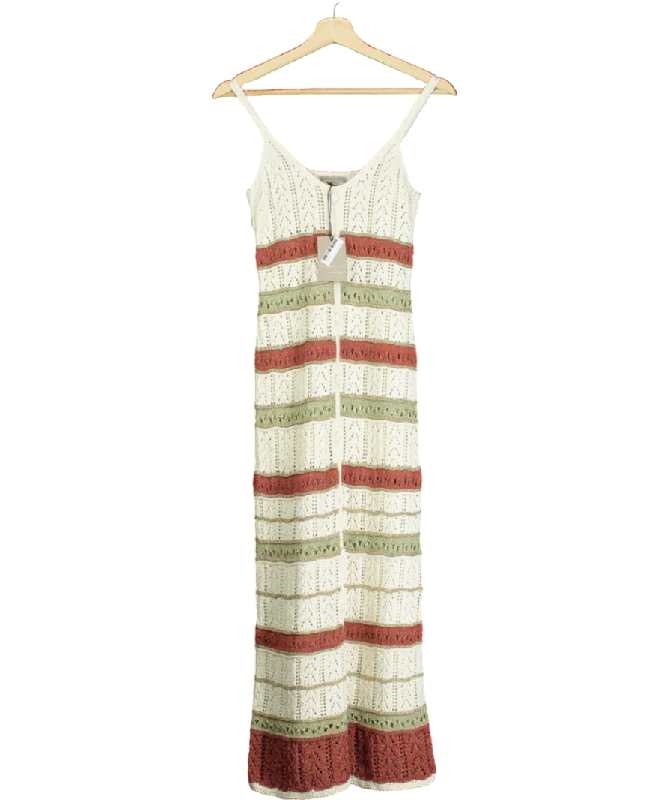 Women's maxi dress rich flair -River Island Cream Knit Crochet Maxi Dress UK XS