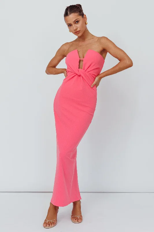 ladies-midi-dress-custom-chic-Deonne Twist Waist Midi Dress Pink