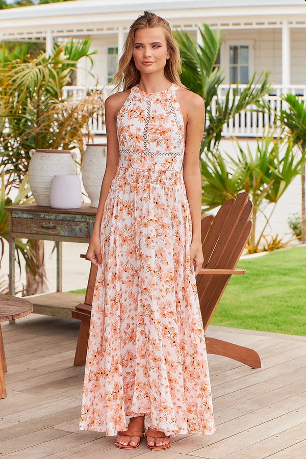 Women's maxi dress desk chic -Endless Summer Maxi Dress - Apricot Prairie