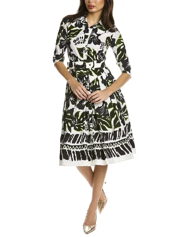 Women's shirt dress beat chic -Samantha Sung Patricia Wool & Silk-Blend Shirtdress