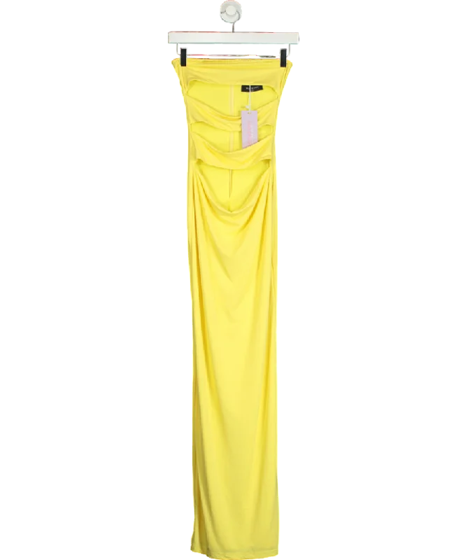 Women's maxi dress snow glow -White Fox Yellow Midnight Rain Maxi Dress Lemon UK XS