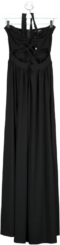 Women's maxi dress flare flair -Oeuvre Black Cut Out Maxi Dress UK 8