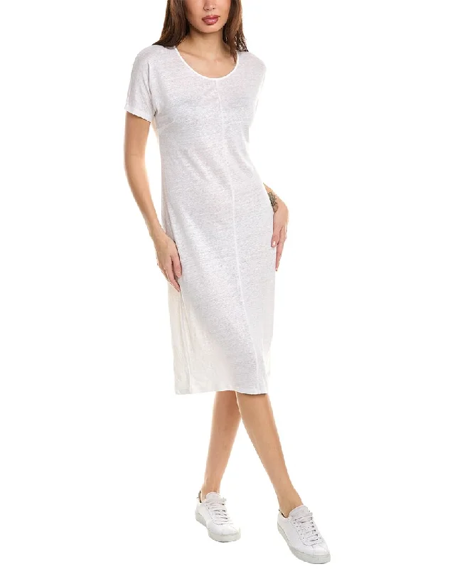 Women's shirt dress mama chic -Majestic Filatures Linen-Blend T-Shirt Dress