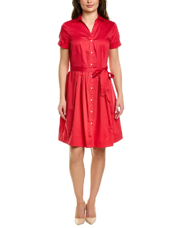 Women's shirt dress fam glow -Brooks Brothers Pleated Shirtdress