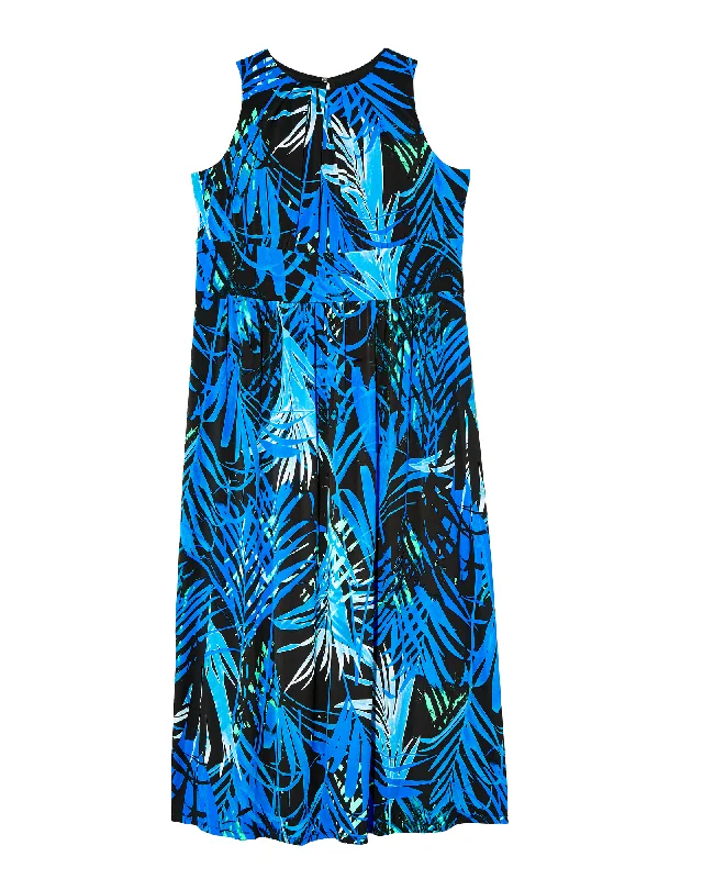 Women's maxi dress tidy pop -Prairie Sleeveless Maxi Dress | Azure Blue / Black