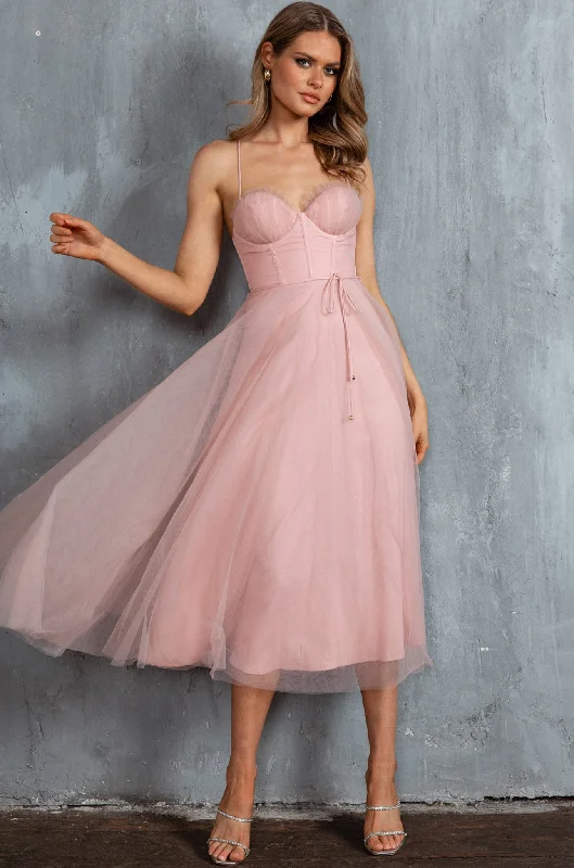 ladies-midi-dress-preppy-poise-Smitten Sweetheart Neckline Chiffon Midi Dress Blush