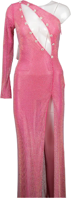 Women's maxi dress half pop -Alamour Pink Shanna Cut Out Maxi Dress UK 8