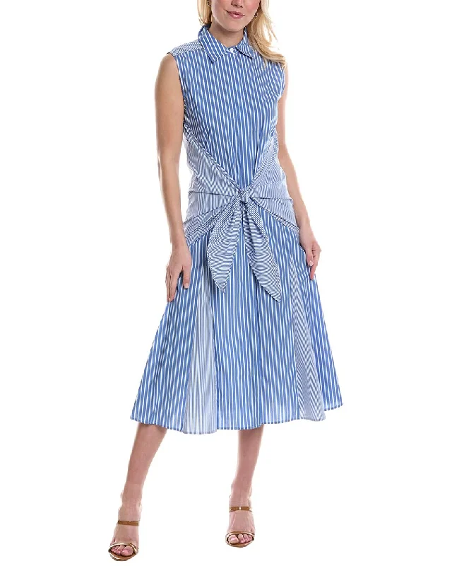 Women's shirt dress snap pop -Halston Cari Shirtdress