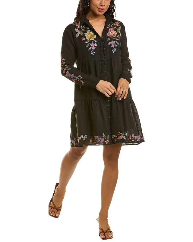 Women's shirt dress break glow -Johnny Was Petunia Tiered Shirtdress