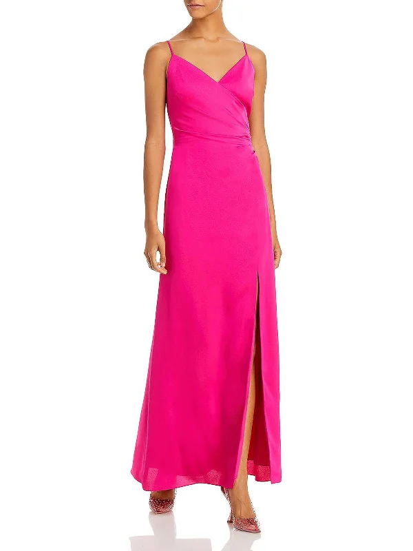 Women's maxi dress blush pop -Womens Tie Back Split Hem Maxi Dress