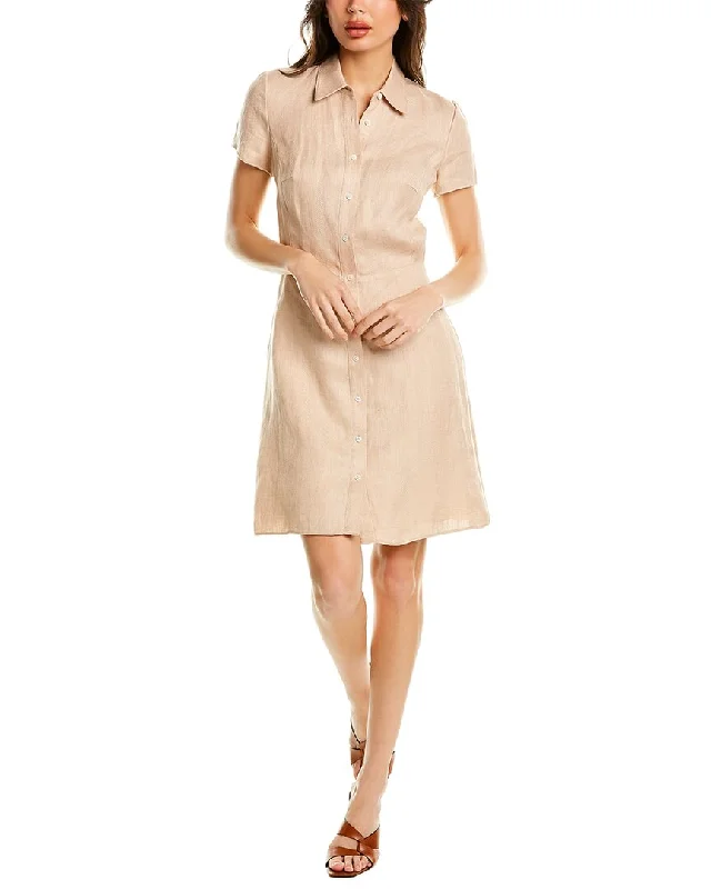 Women's shirt dress wet flair -Theory Linen-Blend Shirtdress