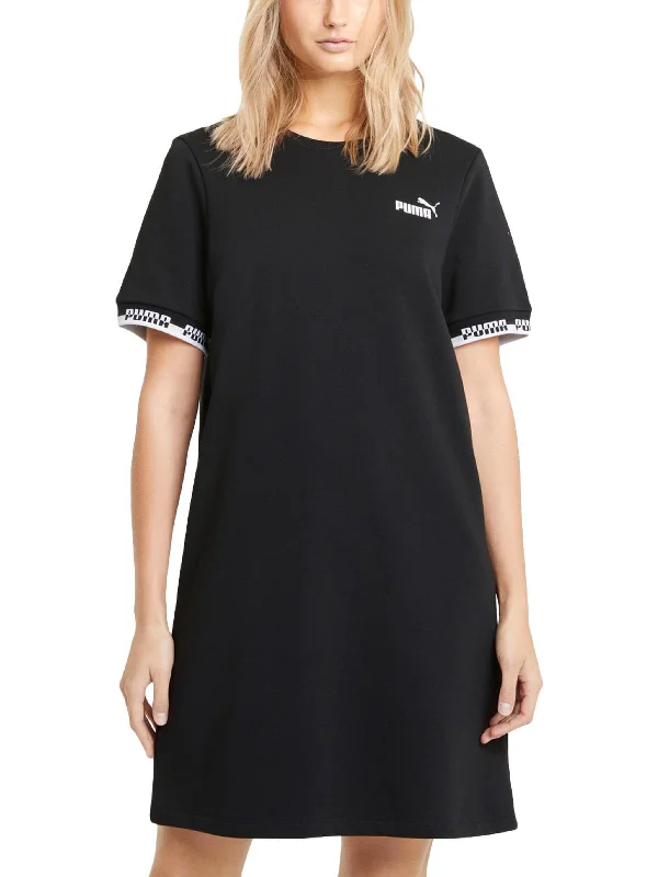 Women's shirt dress heat flair -Amplified Womens Logo Short Sleeve Sweatshirt Dress