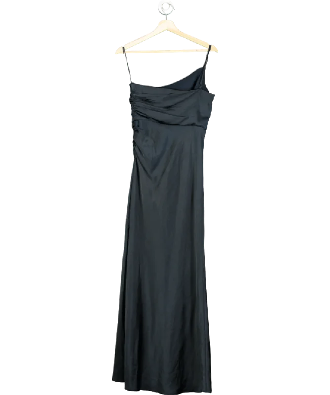 Women's maxi dress mute chic -FOREVER NEW Blue Kelly One Shoulder Satin Maxi Dress UK 8