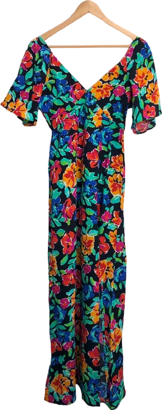 Women's maxi dress max pop -Dancing Leopard Multicolor Floral Maxi Dress UK 8