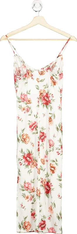 Women's maxi dress rich flair -Ambiance Floral White Maxi Dress UK S