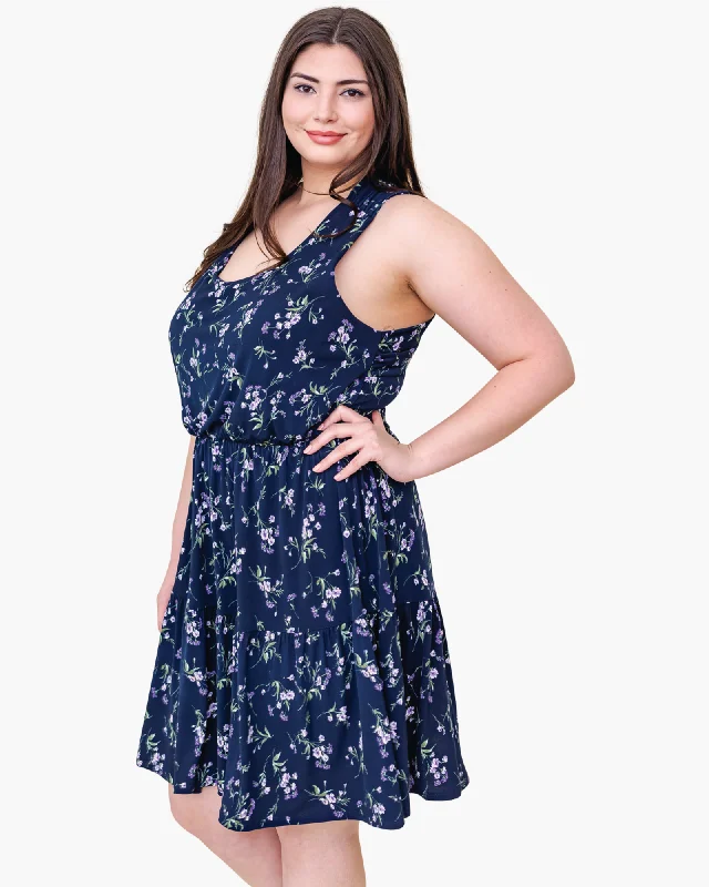 ladies-flared-dress-loose-luster-Charis Fit-and-Flare Dress | Navy