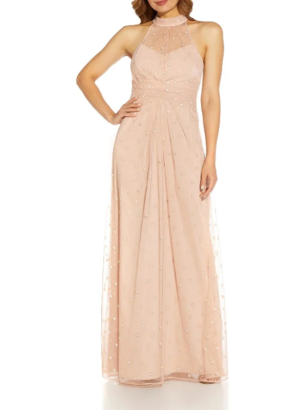 Women's maxi dress boom glow -Womens Embelllished Maxi Evening Dress