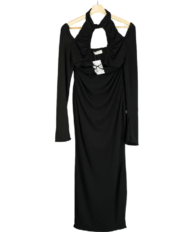 Women's maxi dress fresh chic -House of CB Black Jersey Cut-out Maxi Dress UK S