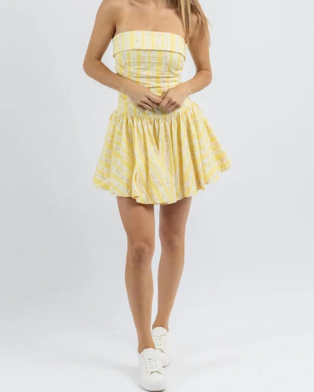 Women's mini dress blush pop -Love Story Mini Dress In Yellow | Yellow