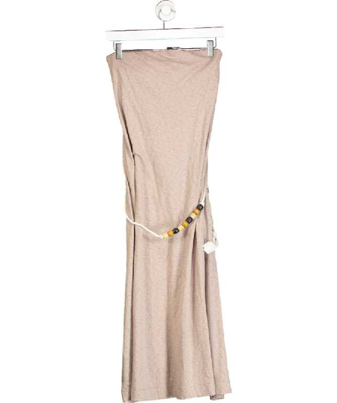 Women's maxi dress beat chic -Free People Beige Beach Peyton Maxi Dress UK XS