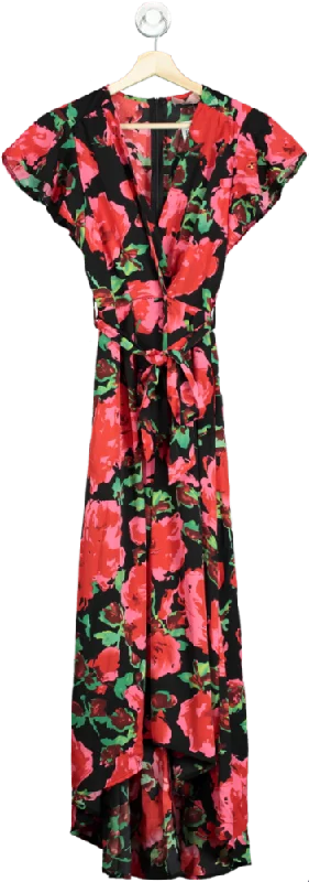 Women's maxi dress plush chic -AX Paris Black Floral Maxi Dress UK 8