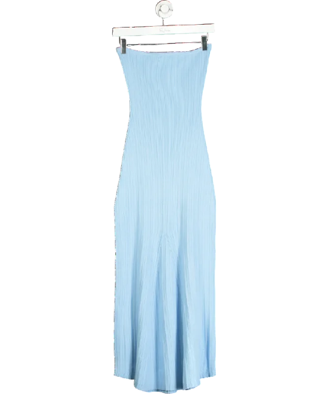 Women's maxi dress ever glow -4th & Reckless Blue Henley Knit Bandeau Maxi Dress UK 10