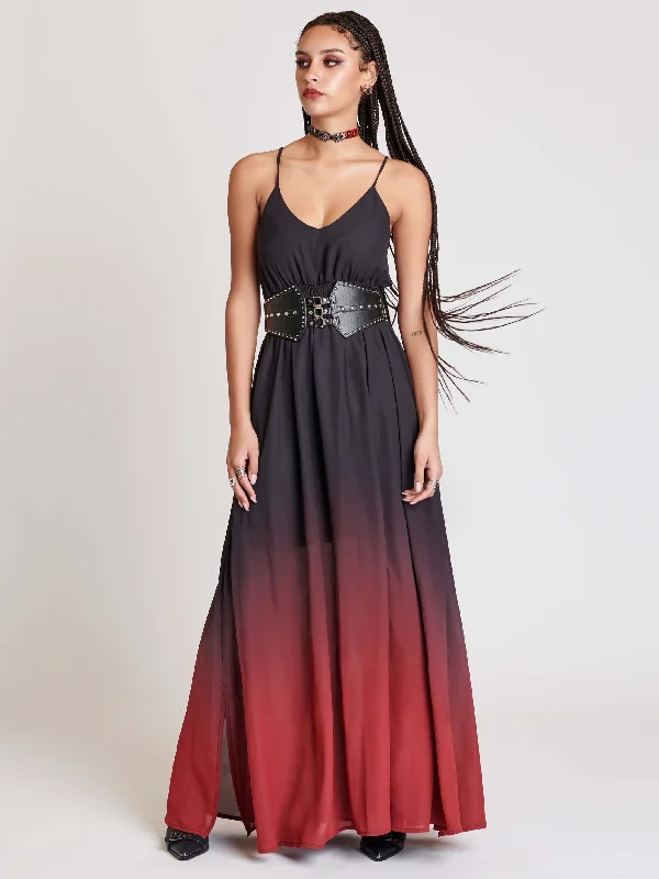 Women's maxi dress wild glow -Dipped in Blood Maxi Dress