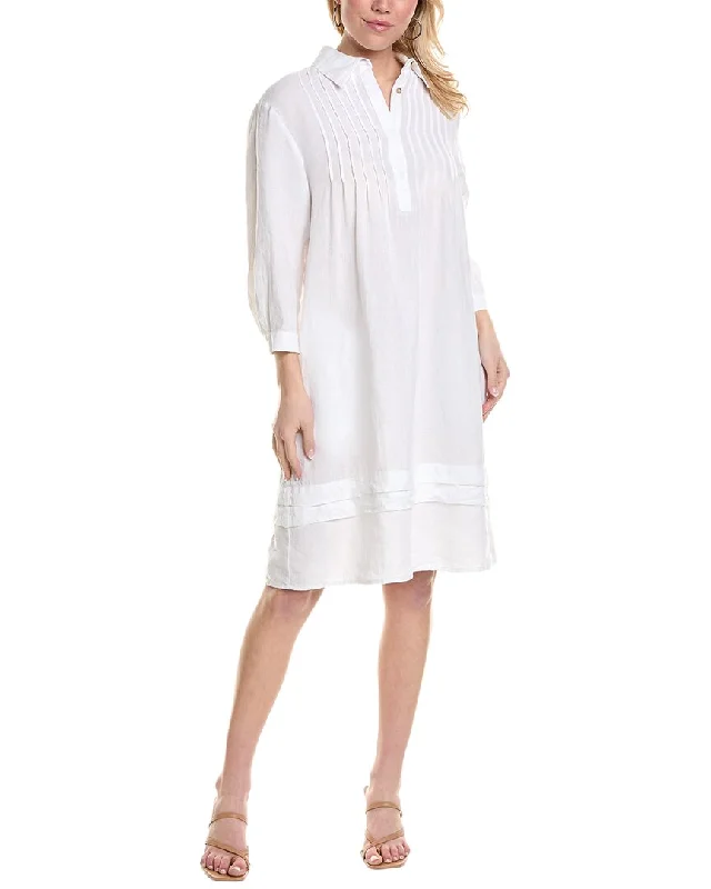 Women's shirt dress hem pop -Peserico Linen Shirtdress