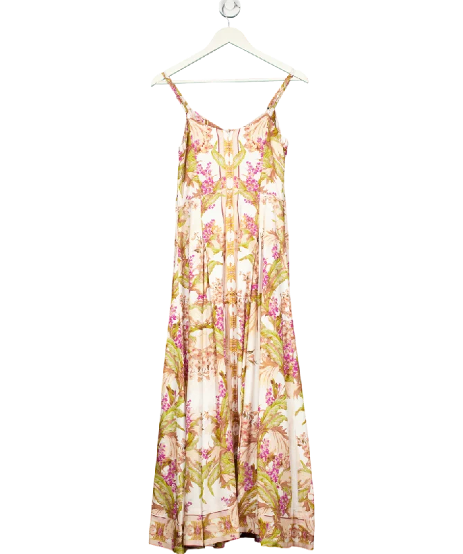 Women's maxi dress rim glow -Karen Millen Multicoloured Mirrored Floral Viscose Linen Strappy Maxi Dress UK 6