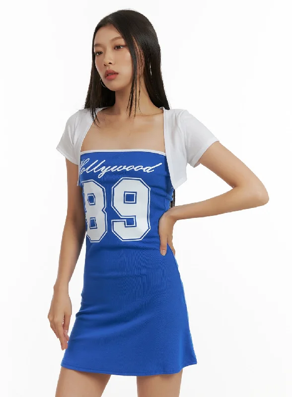 Women's mini dress sky flair -Sporty Mini Tube Dress Set CU414