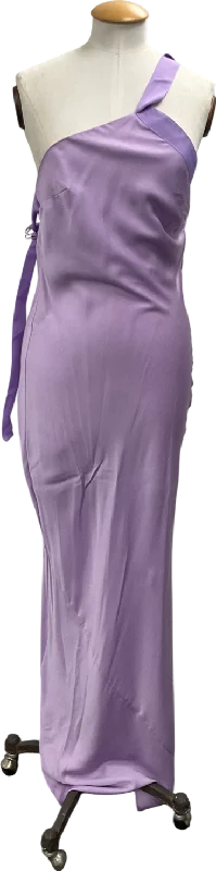 Women's maxi dress flare glow -ASOS Purple One Shoulder Maxi Dress With Grosgrain Strap In Lilac UK 6