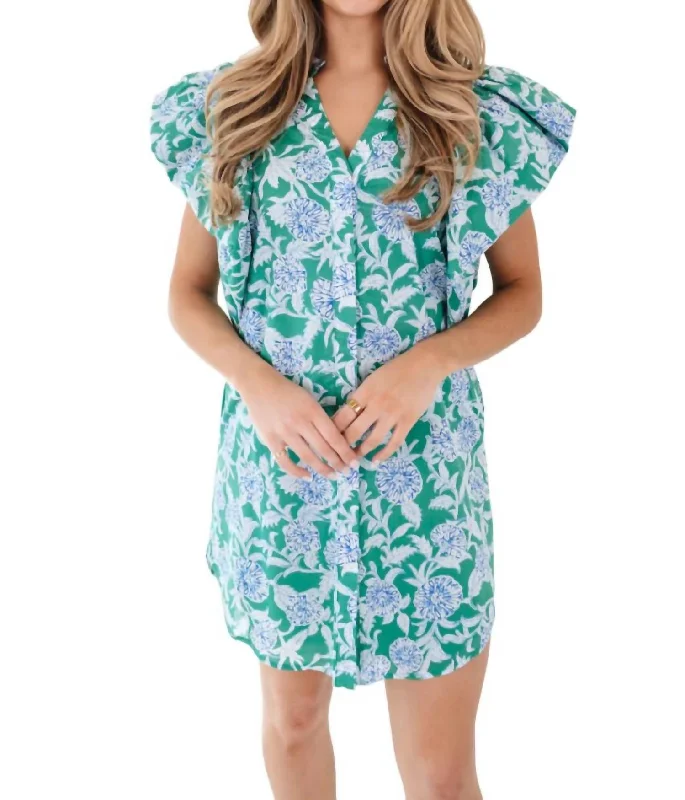 Women's shirt dress loop glow -Merritt Shirt Dress In Green