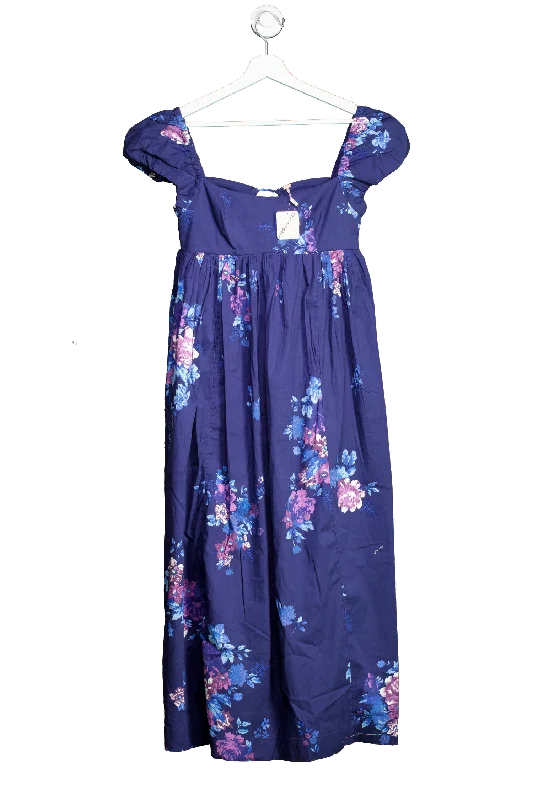 Women's maxi dress year chic -Free People Blue Linda Lou Poplin Maxi Dress UK XS