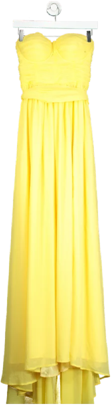 Women's maxi dress vast flair -Coast Yellow Strapless Maxi Dress UK 8