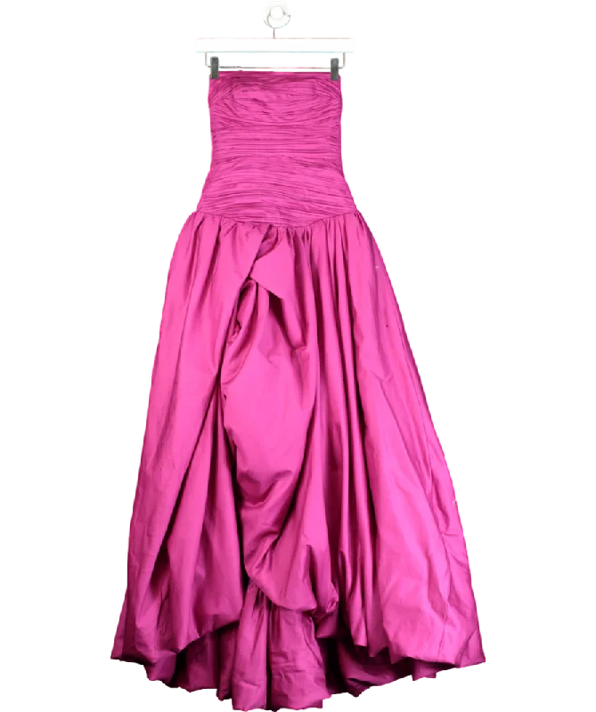 Women's maxi dress vivid chic -Aje Pink Violette Bubble Hem Maxi Dress UK 6