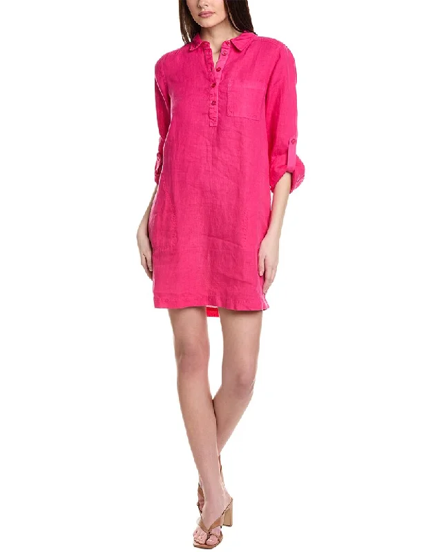 Women's shirt dress date chic -Michael Stars Eleanor Utility Linen Shirtdress