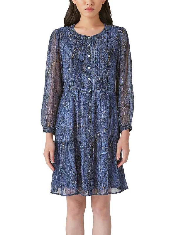 Women's shirt dress ever glow -Womens Metallic Pinstripe Shirtdress