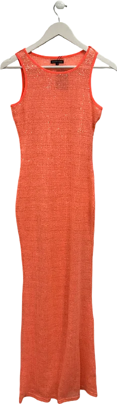 Women's maxi dress plum pop -Noughts & Kisses Orange Cinzia Sheer Maxi Dress UK S