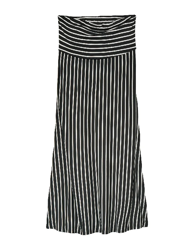 Women's maxi dress snag pop -Chesapeake Strapless Maxi Dress | Black / White