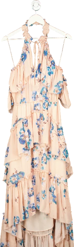 Women's maxi dress ray glow -Ulla Johnson Peach Floral Maxi Dress UK 10