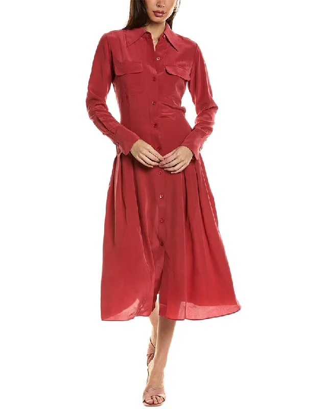 Women's shirt dress sway chic -Equipment Natacha Silk Shirtdress