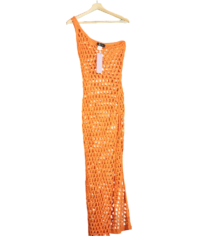 Women's maxi dress pure chic -White Fox Orange In My Feelings Crochet Maxi Dress UK L/XL